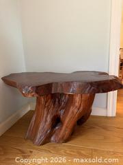 MaxSold Auction: Vintage Live Edge Specimen Burl Coffee Table With Root Base. Great Piece! -  Mountain View (California, USA) SELLER MANAGED Estate Sale Online Auction - Clark Avenue