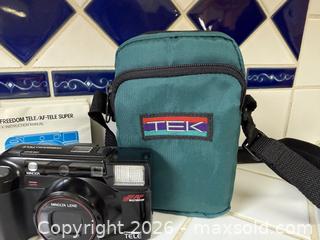 MaxSold Auction: Vintage Minolta Freedom Tele AF Multibeam 35mm Film Camera w/ Case & Manual  -  Mountain View (California, USA) SELLER MANAGED Estate Sale Online Auction - Clark Avenue