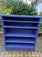 MaxSold Auction: Vintage Purple Metal Bookshelf  -  Mountain View (California, USA) SELLER MANAGED Estate Sale Online Auction - Clark Avenue