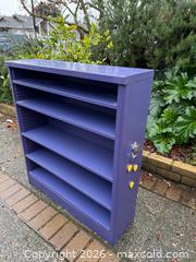 MaxSold Auction: Vintage Purple Metal Bookshelf  -  Mountain View (California, USA) SELLER MANAGED Estate Sale Online Auction - Clark Avenue