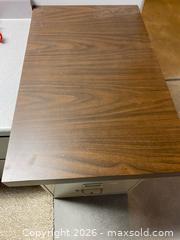 MaxSold Auction: Beige Metal Filing Cabinet with Wood Top, 2-Drawer Pedestal - Longmont (Colorado, USA) PARTNER MANAGED Estate Sale Online Auction - Whitehall Drive