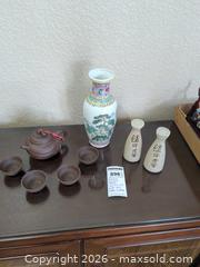 MaxSold Auction: Chinese Ceramic vase, tea pot and cups, and Sake bottles - Longmont (Colorado, USA) PARTNER MANAGED Estate Sale Online Auction - Whitehall Drive