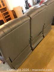 MaxSold Auction: Leather Couch (double recliner) Blue - Longmont (Colorado, USA) PARTNER MANAGED Estate Sale Online Auction - Whitehall Drive