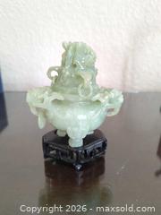 MaxSold Auction: Oriental incense burner.  Appears to be jade.   - Longmont (Colorado, USA) PARTNER MANAGED Estate Sale Online Auction - Whitehall Drive