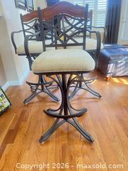 MaxSold Auction: Set of 3 Bar Stools with Swivel, Armrests & Wood Accents - Longmont (Colorado, USA) PARTNER MANAGED Estate Sale Online Auction - Whitehall Drive