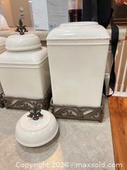 MaxSold Auction: Set of 4 Ceramic & Glass Cookie/Jar Canisters - Longmont (Colorado, USA) PARTNER MANAGED Estate Sale Online Auction - Whitehall Drive