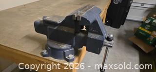 MaxSold Auction: Solid Wood workbench with Craftsman Cast Iron Bench Vise, Bench-Mounted, 5"+ Jaw - Longmont (Colorado, USA) PARTNER MANAGED Estate Sale Online Auction - Whitehall Drive