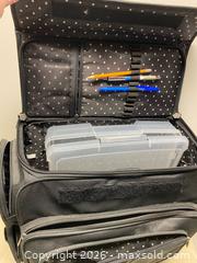 MaxSold Auction: The Paper Studio Medium Black Craft Tote with Wheels and poster board  - Longmont (Colorado, USA) PARTNER MANAGED Estate Sale Online Auction - Whitehall Drive