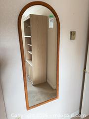 MaxSold Auction: Full-Length Arch Top Wall Mirror with Natural Wood Frame - Saanich (British Columbia, Canada) PARTNER MANAGED Moving Online Auction - Treetop Heights