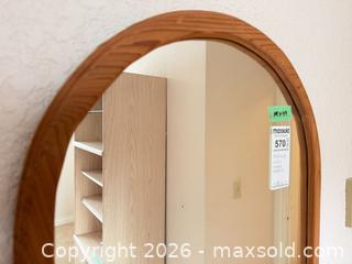 MaxSold Auction: Full-Length Arch Top Wall Mirror with Natural Wood Frame - Saanich (British Columbia, Canada) PARTNER MANAGED Moving Online Auction - Treetop Heights
