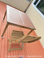 MaxSold Auction: Hardwood Outdoor Patio Square Table and 2 chairs - Saanich (British Columbia, Canada) PARTNER MANAGED Moving Online Auction - Treetop Heights