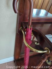 MaxSold Auction: Mahogany Wood Hall Tree with Full-Length Mirror & Hooks - Saanich (British Columbia, Canada) PARTNER MANAGED Moving Online Auction - Treetop Heights