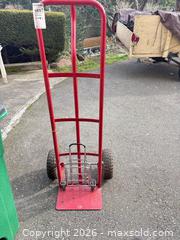 MaxSold Auction: Red Steel Hand Truck with Pneumatic Tires - Saanich (British Columbia, Canada) PARTNER MANAGED Moving Online Auction - Treetop Heights