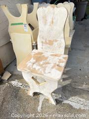 MaxSold Auction: Set of 6 Shabby Chic Wooden Chairs, Yellow/Cream & Distressed White - Saanich (British Columbia, Canada) PARTNER MANAGED Moving Online Auction - Treetop Heights