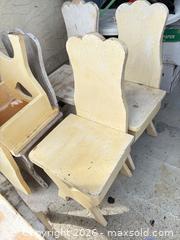 MaxSold Auction: Set of 6 Shabby Chic Wooden Chairs, Yellow/Cream & Distressed White - Saanich (British Columbia, Canada) PARTNER MANAGED Moving Online Auction - Treetop Heights