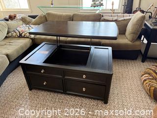 MaxSold Auction: Ashley Furniture Black Lift-Top Coffee Table - Markham (Ontario, Canada) SELLER MANAGED Moving Online Auction - Hammok Crescent