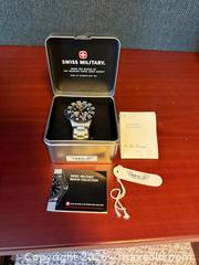 MaxSold Auction: Swiss Military Chronograph Watch – ETA G10.211 – Stainless Steel – In Case - Markham (Ontario, Canada) SELLER MANAGED Moving Online Auction - Hammok Crescent