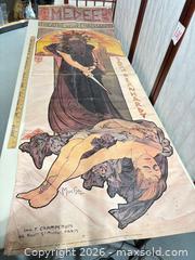 MaxSold Auction: Alphonse Mucha Art Nouveau Poster Reproduction (Paper) - Warwick (Rhode Island, USA) SELLER MANAGED Reseller Online Auction - Warwick Avenue