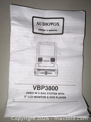 MaxSold Auction: Audiovox VBP3800 5" Portable DVD Player / LCD Monitor - Warwick (Rhode Island, USA) SELLER MANAGED Reseller Online Auction - Warwick Avenue