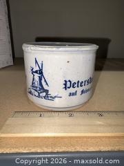MaxSold Auction: Blue Delft Dutch Ceramic Lot: Amaryllis Pot, Petersdorf Jar, Clog Pair - Warwick (Rhode Island, USA) SELLER MANAGED Reseller Online Auction - Warwick Avenue