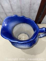 MaxSold Auction: Blue Flo Blue Ceramic Pitcher and Wash Basin - Le Garage Staffordshire - Warwick (Rhode Island, USA) SELLER MANAGED Reseller Online Auction - Warwick Avenue