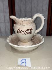 MaxSold Auction: Coca-Cola Ceramic Pitcher and Wash Bowl Set, 1998 - Warwick (Rhode Island, USA) SELLER MANAGED Reseller Online Auction - Warwick Avenue