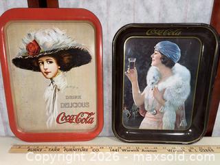 MaxSold Auction: Coca-Cola Reproduction Vintage Serving & Collectible Tin/Valance, Lot of 5 - Warwick (Rhode Island, USA) SELLER MANAGED Reseller Online Auction - Warwick Avenue