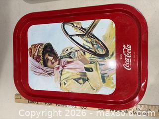 MaxSold Auction: Coca-Cola Reproduction Vintage Serving & Collectible Tin/Valance, Lot of 5 - Warwick (Rhode Island, USA) SELLER MANAGED Reseller Online Auction - Warwick Avenue