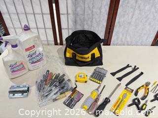 MaxSold Auction: Craftsman Tool Set in Canvas Bag with Screwdrivers & Pliers, Lysol Kitchen Cleaner  - Warwick (Rhode Island, USA) SELLER MANAGED Reseller Online Auction - Warwick Avenue