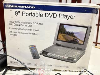 MaxSold Auction: Durabrand PDV-709 9in Portable & Set-Top DVD Player with Accessories - Warwick (Rhode Island, USA) SELLER MANAGED Reseller Online Auction - Warwick Avenue