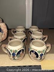MaxSold Auction: GERZIT / Genz German Ceramic Beer Stein Set with 6 Mugs - Warwick (Rhode Island, USA) SELLER MANAGED Reseller Online Auction - Warwick Avenue