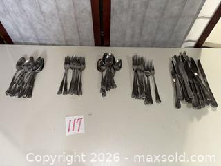 MaxSold Auction: Gorham Polished Stainless Steel Flatware Set, Approx. 40 Pieces - Warwick (Rhode Island, USA) SELLER MANAGED Reseller Online Auction - Warwick Avenue