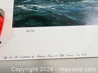 MaxSold Auction: Kipp Soldwedel Print “Danmark” Lithograph, Ship Lore Series 2 - Warwick (Rhode Island, USA) SELLER MANAGED Reseller Online Auction - Warwick Avenue