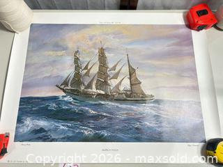 MaxSold Auction: Kipp Soldwedel Print: Gorch Fock, Ship Lore Series No. 3 - Warwick (Rhode Island, USA) SELLER MANAGED Reseller Online Auction - Warwick Avenue