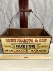 MaxSold Auction: Lot: Wooden Advertising Crate, Fruit Label & Vintage Coffee Grinder - Warwick (Rhode Island, USA) SELLER MANAGED Reseller Online Auction - Warwick Avenue