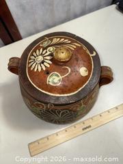 MaxSold Auction: Mexican Hand-Painted Bean Pot & Terracotta Roaster, Bobs Pottery Jug - Warwick (Rhode Island, USA) SELLER MANAGED Reseller Online Auction - Warwick Avenue