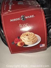 MaxSold Auction: Nordic Ware Rose Bundt Pan Pair, Cast Aluminum, 9 in - Warwick (Rhode Island, USA) SELLER MANAGED Reseller Online Auction - Warwick Avenue