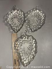 MaxSold Auction: Pressed Glass Egg Dish with Starburst Center, Grape Shaped Snack plates - Warwick (Rhode Island, USA) SELLER MANAGED Reseller Online Auction - Warwick Avenue