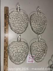 MaxSold Auction: Pressed Glass Egg Dish with Starburst Center, Grape Shaped Snack plates - Warwick (Rhode Island, USA) SELLER MANAGED Reseller Online Auction - Warwick Avenue