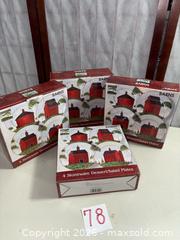 MaxSold Auction: Sakura Warren Kimble Stoneware Dessert/Salad Plates Barns (16) - Warwick (Rhode Island, USA) SELLER MANAGED Reseller Online Auction - Warwick Avenue