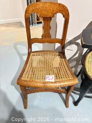 MaxSold Auction: Set of 3 Wooden Chairs with Caned Seats, Maple - Warwick (Rhode Island, USA) SELLER MANAGED Reseller Online Auction - Warwick Avenue