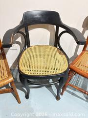 MaxSold Auction: Set of 3 Wooden Chairs with Caned Seats, Maple - Warwick (Rhode Island, USA) SELLER MANAGED Reseller Online Auction - Warwick Avenue