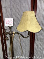MaxSold Auction: Vintage Metal Floor Lamp with Fabric Shade - Warwick (Rhode Island, USA) SELLER MANAGED Reseller Online Auction - Warwick Avenue