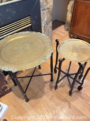 MaxSold Auction: Pair of Brass Tray Tables — Engraved Dragon Tray & Plain Tray with Stands - Surrey (British Columbia, Canada) SELLER MANAGED Estate Sale Online Auction -  16 Avenue
