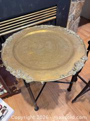 MaxSold Auction: Pair of Brass Tray Tables — Engraved Dragon Tray & Plain Tray with Stands - Surrey (British Columbia, Canada) SELLER MANAGED Estate Sale Online Auction -  16 Avenue