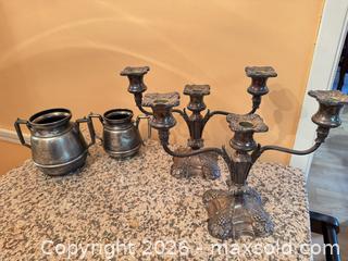 MaxSold Auction: Simpson Hall Miller & Co. Coronet Plate 3-Arm Candelabras (Pair) - Surrey (British Columbia, Canada) SELLER MANAGED Estate Sale Online Auction -  16 Avenue