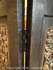 MaxSold Auction: Stained Wood 3-Panel Folding Room Divider with Carved Floral Motif - Surrey (British Columbia, Canada) SELLER MANAGED Estate Sale Online Auction -  16 Avenue