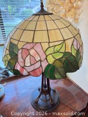 MaxSold Auction: Tiffany-style Stained Glass Table Lamp with Metal Base - Surrey (British Columbia, Canada) SELLER MANAGED Estate Sale Online Auction -  16 Avenue