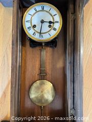 MaxSold Auction: Victorian-Style Wooden Wall Clock with Pendulum - Surrey (British Columbia, Canada) SELLER MANAGED Estate Sale Online Auction -  16 Avenue