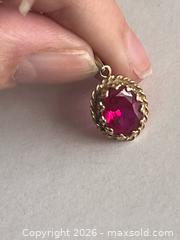 MaxSold Auction: 14K Gold Ruby Color Oval Pendant Charm - Toronto (Ontario, Canada) SUPER SHORT NOTICE PARTNER MANAGED Estate Sale Online Auction -  Wellington Street East (CONDO)